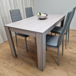 Kosy Koala 4 Seater Faux Leather Arrow Design Rectangular Dining Set Grey - Portland - Wilko - thumbnail 3