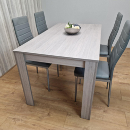 Kosy Koala 4 Seater Faux Leather Arrow Design Rectangular Dining Set Grey - Portland - Wilko - thumbnail 5