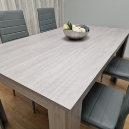 Kosy Koala 4 Seater Faux Leather Arrow Design Rectangular Dining Set Grey - Portland - Wilko - thumbnail 7