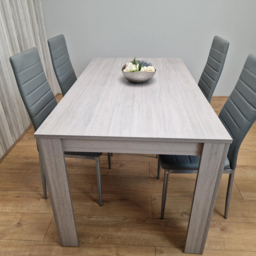 Kosy Koala 4 Seater Faux Leather Arrow Design Rectangular Dining Set Grey - Portland - Wilko - thumbnail 4