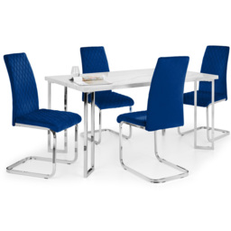 Julian Bowen Positano 4 Seater Marble and Chrome Dining Table - Silver - Wilko - thumbnail 6
