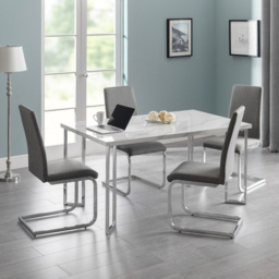 Julian Bowen Positano 4 Seater Marble and Chrome Dining Table - Silver - Wilko - thumbnail 7
