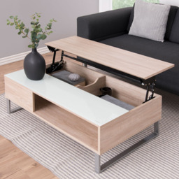 Florence Azalea Single Shelf White and Oak Lift Up Coffee Table - Brown - Furniture To Go - Wilko - thumbnail 1