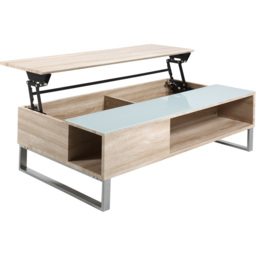 Florence Azalea Single Shelf White and Oak Lift Up Coffee Table - Brown - Furniture To Go - Wilko - thumbnail 5