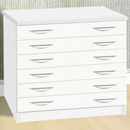 R White Cabinets 6 Drawer White A2 Plan Chest of Drawers - Wilko - thumbnail 1