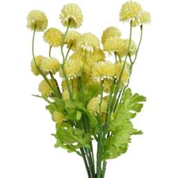Leaf Yellow Dahlia Pompom Artificial Stem 50cm 6 Pack - Size: 50 x 10 x 10cm - Wilko - thumbnail 1