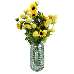 Leaf Yellow Dahlia Pompom Artificial Stem 50cm 6 Pack - Size: 50 x 10 x 10cm - Wilko - thumbnail 3