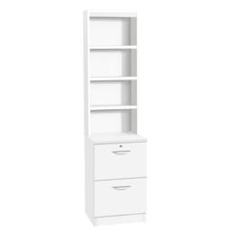R White Cabinets 2 Drawer 4 Shelf White Filing Cabinet with Hutch - Size: 182.8 x 47.9 x 54cm - Wilko - thumbnail 3