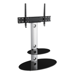 AVF Lugano Silver and Black Glass Oval Pedestal TV Unit - Size: 48 x 80 x 115.4cm - Multi - Wilko - thumbnail 3
