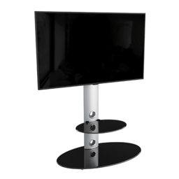 AVF Lugano Silver and Black Glass Oval Pedestal TV Unit - Size: 48 x 80 x 115.4cm - Multi - Wilko - thumbnail 4