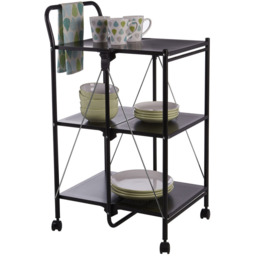Premier Housewares Rectangular Folding Black Kitchen Trolley - Size: 56 x 47 x 92cm - Wilko - thumbnail 6