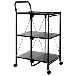 Premier Housewares Rectangular Folding Black Kitchen Trolley - Size: 56 x 47 x 92cm - Wilko - thumbnail 3