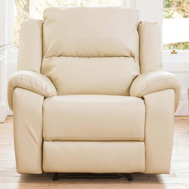 Brookhaven Cream Bonded Leather Electric Recliner Chair - Size: Single - Artemis Home - Wilko - image 1