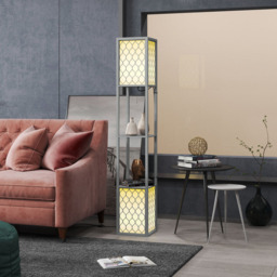 Portland 2 Shelf 2 Light Grey Floor Lamp - Size: 156 x 26 x 26cm - Wilko - thumbnail 5