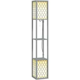 Portland 2 Shelf 2 Light Grey Floor Lamp - Size: 156 x 26 x 26cm - Wilko - thumbnail 1