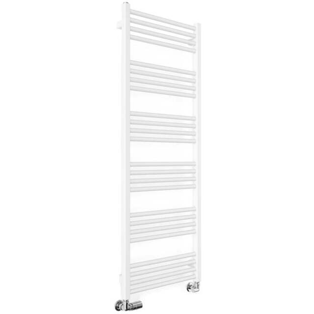 Terma Fiona 200BTU Soft Matt White Heated Towel Rail 1380 x 500mm - Size: 138 x 50 x 7.2cm - Wilko - image 1