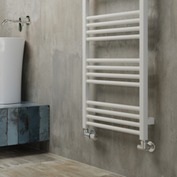 Terma Fiona 200BTU Soft Matt White Heated Towel Rail 1380 x 500mm - Size: 138 x 50 x 7.2cm - Wilko - thumbnail 7