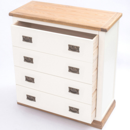 Tropea 4 Drawer Off White Chest of Drawers with Brass Drop Handles - Wilko - thumbnail 5