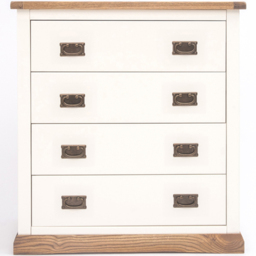 Tropea 4 Drawer Off White Chest of Drawers with Brass Drop Handles - Wilko - thumbnail 3