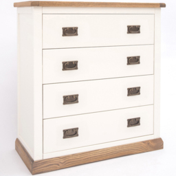 Tropea 4 Drawer Off White Chest of Drawers with Brass Drop Handles - Wilko - thumbnail 4