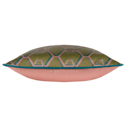 Paoletti Carnaby Olive Geometric Chain Satin Cushion - Size: 45 x 45cm - Green - Wilko - thumbnail 5