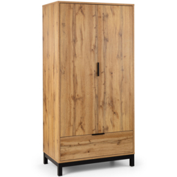 Julian Bowen Bali 2 Door Single Drawer Light Oak Wardrobe - Size: 2 Door, Single Drawer - Wood - Wilko - thumbnail 3