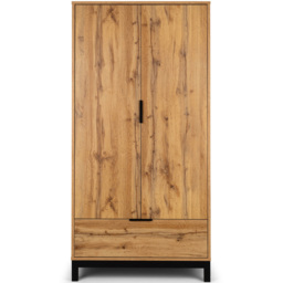 Julian Bowen Bali 2 Door Single Drawer Light Oak Wardrobe - Size: 2 Door, Single Drawer - Wood - Wilko - thumbnail 4