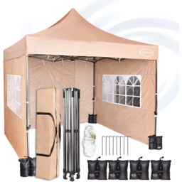 Maximus Beige Pop Up Outdoor Gazebo with Removable Sides 3 x 3m - Cream - MCC - Wilko - thumbnail 3