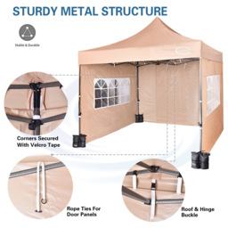 Maximus Beige Pop Up Outdoor Gazebo with Removable Sides 3 x 3m - Cream - MCC - Wilko - thumbnail 6