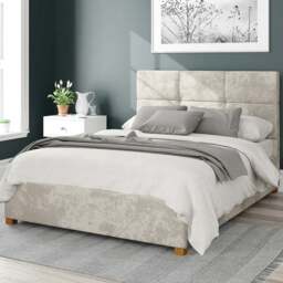 Aspire Caine Super King Pearl Mirazzi Velvet Ottoman Bed - Cream - Aspire Beds - Wilko
