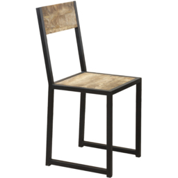 Brooklyn Surrey Industrial Metal and Wood Dining Chair - Brown - Wilko - thumbnail 4
