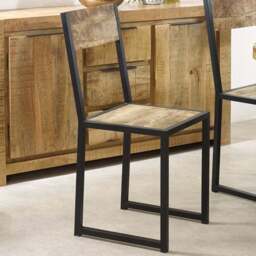 Brooklyn Surrey Industrial Metal and Wood Dining Chair - Brown - Wilko - thumbnail 1
