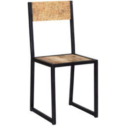 Brooklyn Surrey Industrial Metal and Wood Dining Chair - Brown - Wilko - thumbnail 3