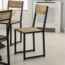 Brooklyn Surrey Industrial Metal and Wood Dining Chair - Brown - Wilko - thumbnail 6