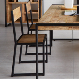 Brooklyn Surrey Industrial Metal and Wood Dining Chair - Brown - Wilko - thumbnail 7