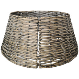 Samuel Alexander Natural KD Rattan Large Christmas Tree Skirt - Size: 70cm - Brown - Wilko