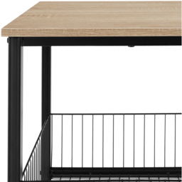 tectake Grimsby Light Wood Oak Sonoma Bedside Table with Mesh Basket - Size: 2 Shelf - Brown - Wilko - thumbnail 7