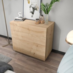 Decorotika Lines 4 Drawer Oak Chest of Drawers - Yellow - Wilko - thumbnail 4