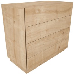 Decorotika Lines 4 Drawer Oak Chest of Drawers - Yellow - Wilko - thumbnail 3