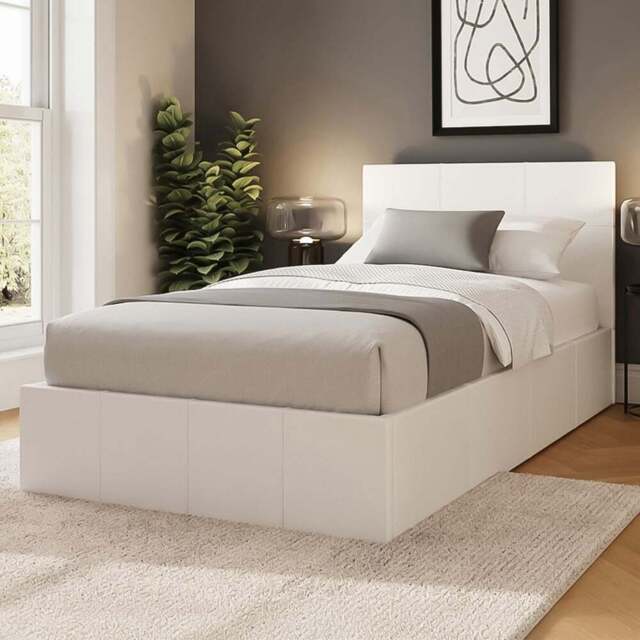 GFW Single White Side Lift Ottoman Bed - Wilko - image 1