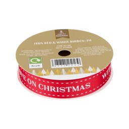 Thin Red and White Ribbon - All I Want For Christmas - Wilko - thumbnail 6