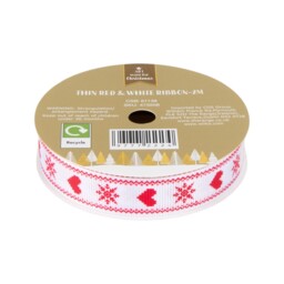 Thin Red and White Ribbon - All I Want For Christmas - Wilko - thumbnail 3