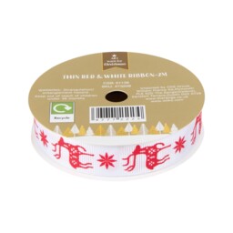 Thin Red and White Ribbon - All I Want For Christmas - Wilko - thumbnail 4