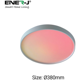 ENER-J 40W CCT Scenic Surface RGBIC LED Round Ceiling Light 380mm - Size: 2 x 38 x 38cm - n/a - ENERJ - Wilko - thumbnail 4
