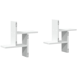 vidaXL 38 x 12 x 38cm White Wooden Wall Shelf 2 Pack - Wilko - thumbnail 6
