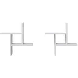 vidaXL 38 x 12 x 38cm White Wooden Wall Shelf 2 Pack - Wilko - thumbnail 4