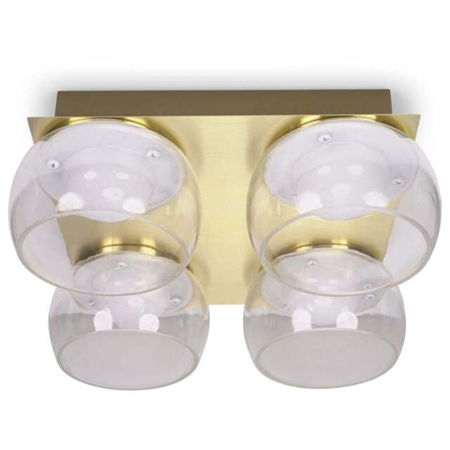 ValueLights Alissa Brushed Gold LED 4 Way Ceiling Light with Smoked Glass - Wilko - image 1
