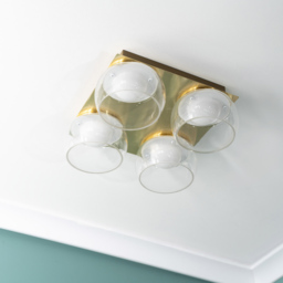 ValueLights Alissa Brushed Gold LED 4 Way Ceiling Light with Smoked Glass - Wilko - thumbnail 4