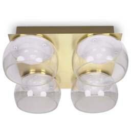 ValueLights Alissa Brushed Gold LED 4 Way Ceiling Light with Smoked Glass - Wilko - thumbnail 1