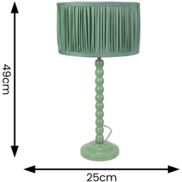 ValueLights Bobbins Ruched Pleated Green Drum Shade Sage Green LED Table Lamp - Wilko - thumbnail 7